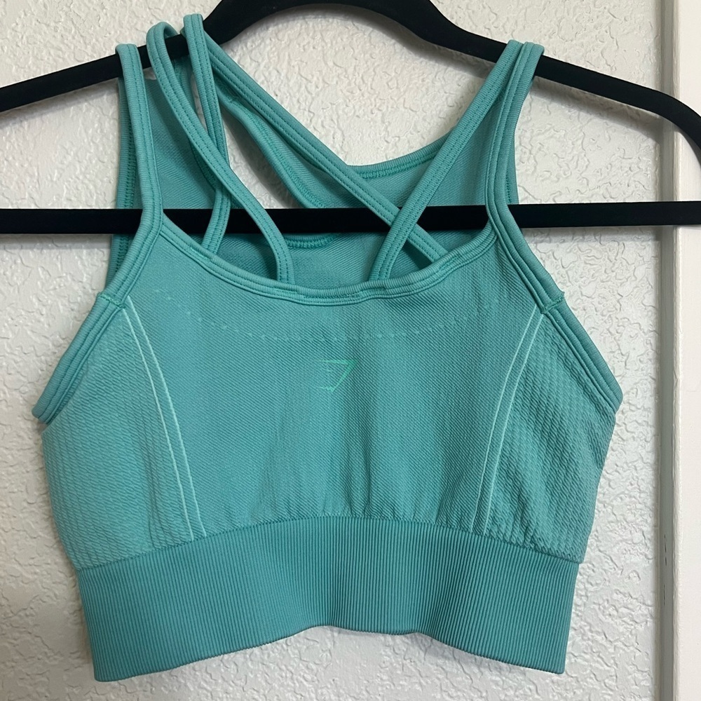 Gymshark Mint Blue Ultra Seamless Sports Bra - Picture 3 of 5